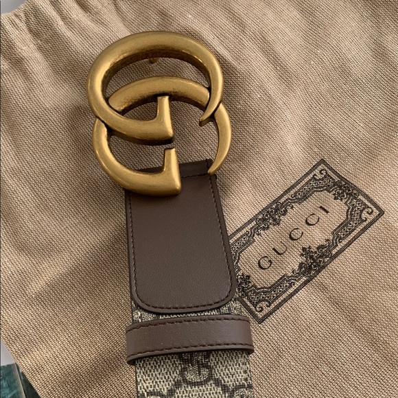 🔥♥️🔥 AUTHENTIC GUCCI GG BELT WITH DOUBLE G BUCKLE, $556 USD Retail - Picture 6 of 9